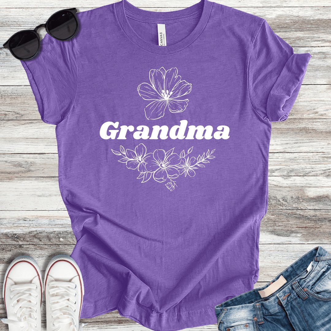 Grandma Flowers T-Shirt - ParenTEES