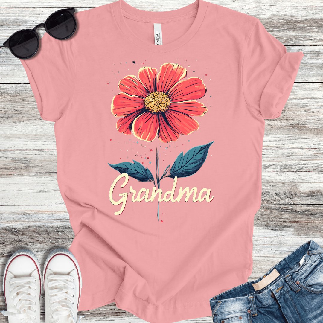 Granma Flower T-Shirt - ParenTEES